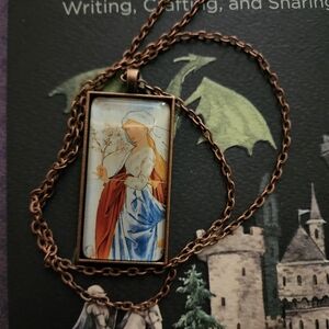 Handmade Glass Framed Art Necklace